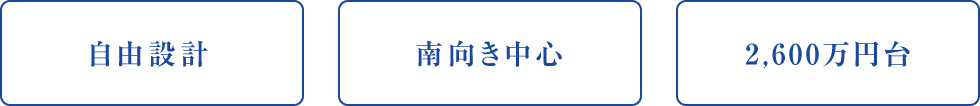 自由設計 南向き中心 2,600万円台