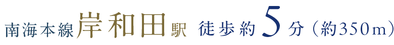 南海本線岸和田駅 徒歩約5分(約350m)