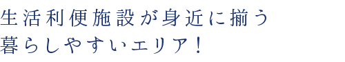生活利便施設が身近に揃う 暮らしやすいエリア！