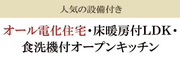 オール電化・床暖房付きLDK