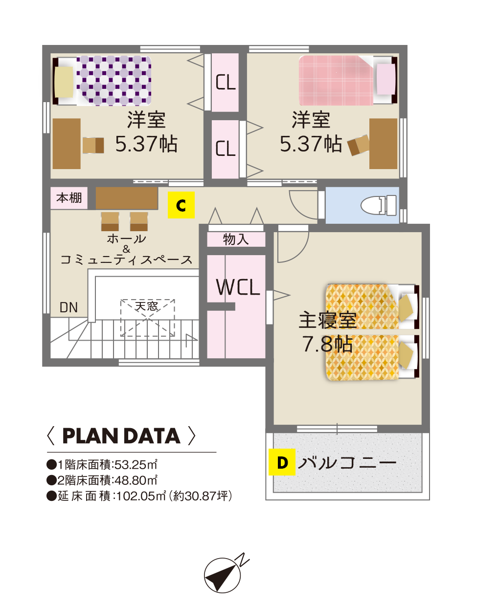 岸和田市加守4丁目　PART3　間取り図2階