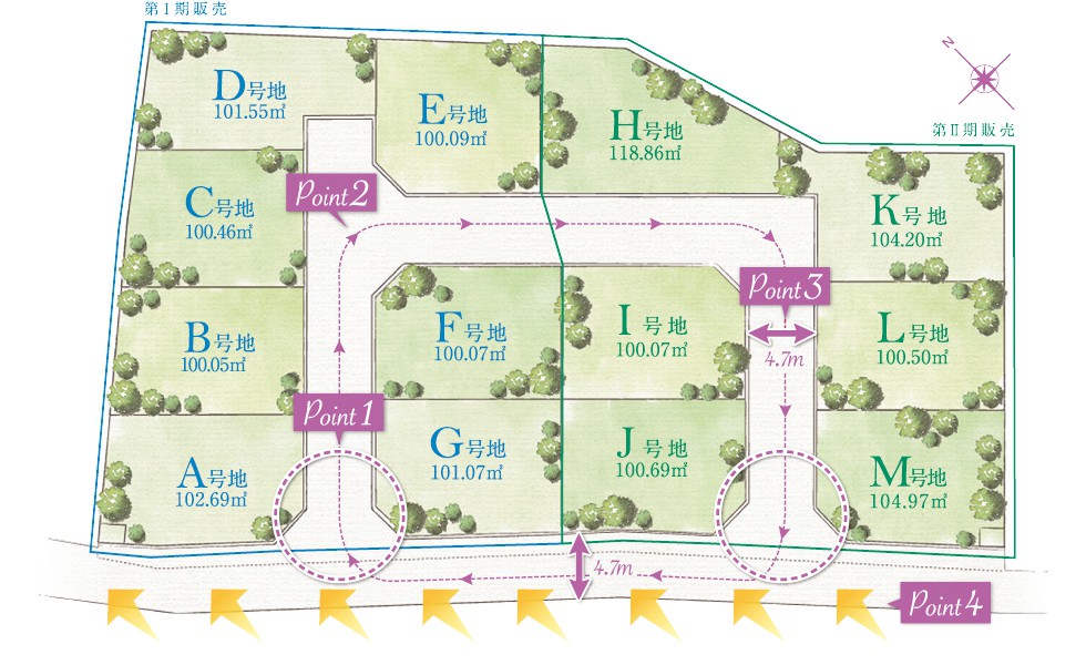 岸和田市加守町4丁目　新築戸建　区画図