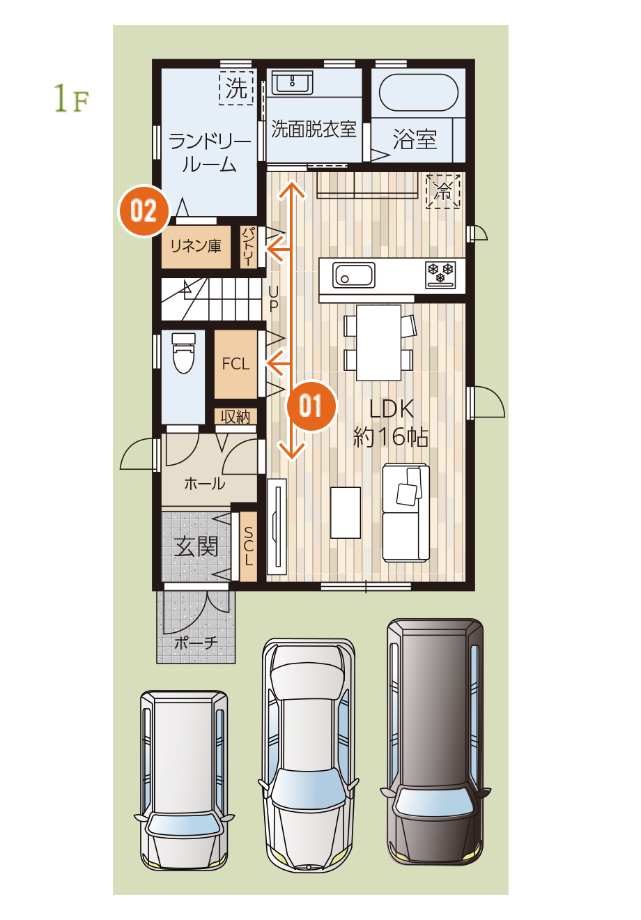 2号地参考プラン図 1F