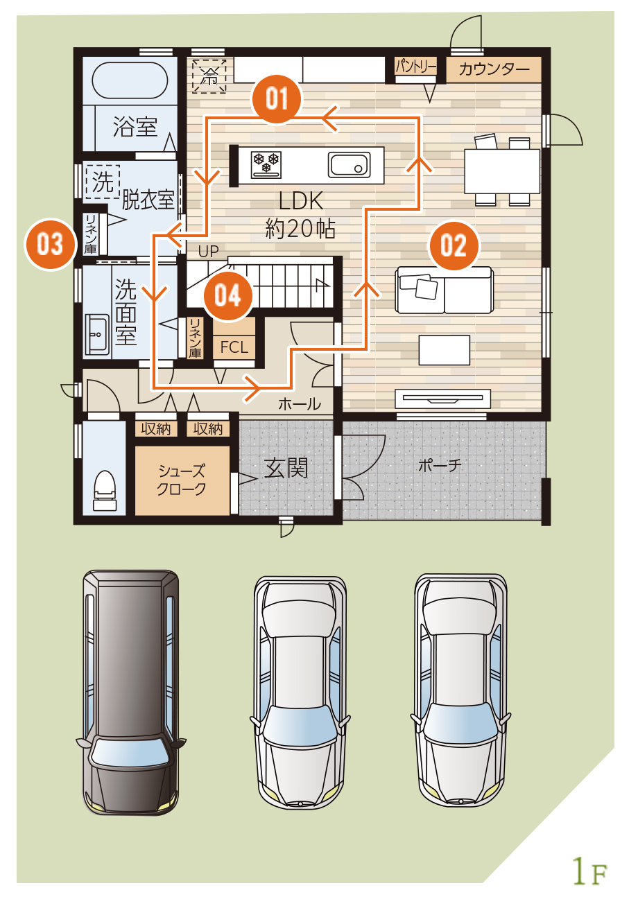 3号地参考プラン図 1F