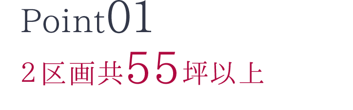 Point01　2区画共55坪以上