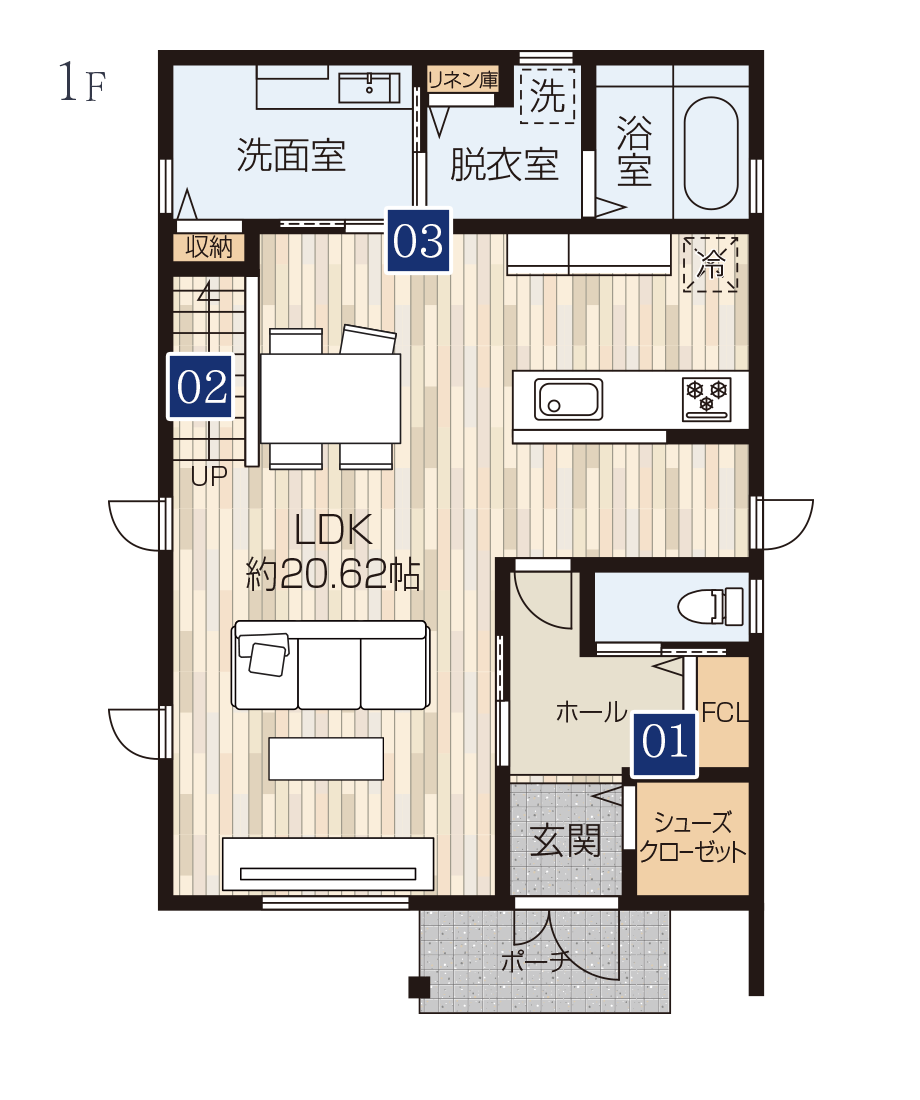 2号地参考プラン図 1F