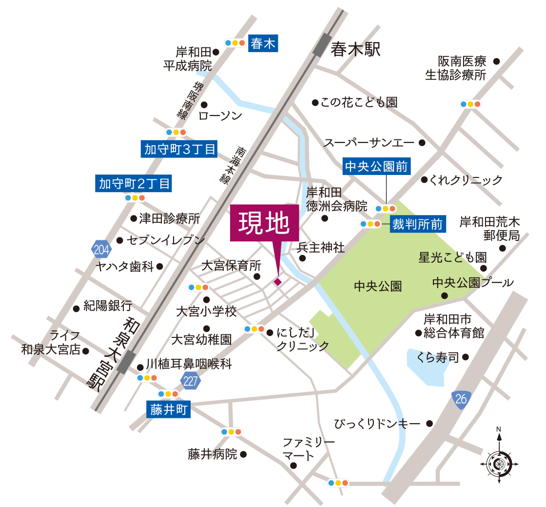 岸和田市宮前町Part.2　路線図