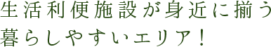 生活利便施設が身近に揃う、暮らしやすいエリア！