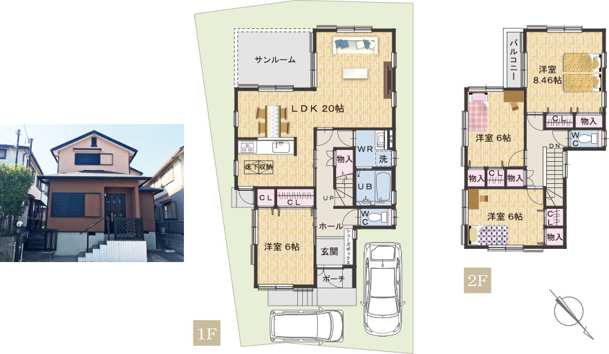 岡山町中古一戸建住宅 間取り図