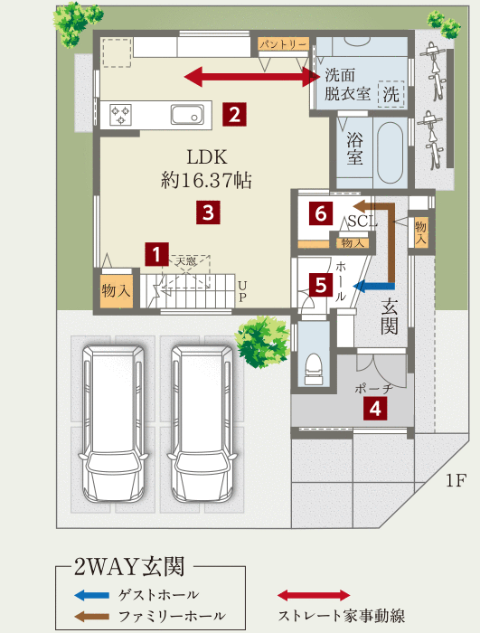 下松駅前タウン　モデルハウス間取り図1階